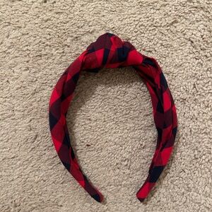 JCrew Red and Black checkered headband